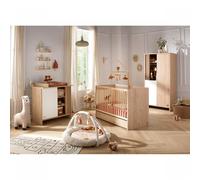Chambre bébé trio lit 70x140cm + commode + armoire blanche Tokyo