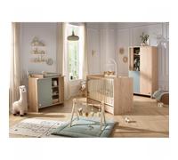Chambre bébé trio lit 70x140cm + commode + armoire sauge Tokyo