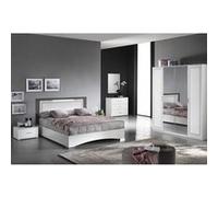 Chambre Complète 140x190 avec Armoire 4 Portes - FADILY -