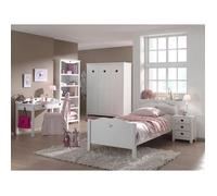 Ensemble De Meubles Amori Armoire 2 Portes, Bibliotheque, Bureau Blanc