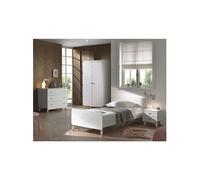 Chambre Complète 90x200cm + Armoire 2 Portes - TINY WHITE -