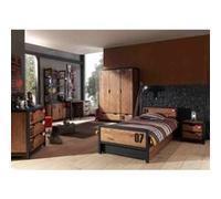 TCHAD - Chambre Complète 90x200cm + Armoire 3P + Pack Bureau