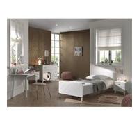 Chambre Complète 90x200cm + Bureau - TINY WHITE - ALTOBUY Blanc G