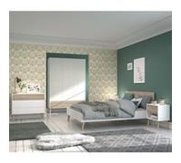 Chambre complete AALBORG Scandinave Chene Lit 160 200 cm 2 chevets commode ar G