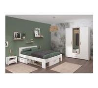 Chambre complete adulte DREAM Lit 140 190 200 cm 2 chevets armoire Décor et chene G