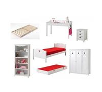 Vipack Chambre complète Amori – lit gigogne avec bureau et rangements