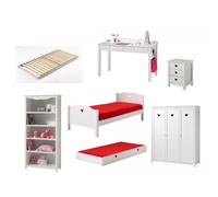Chambre complete amori lit gigogne avec bureau et rangements