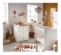 Chambre complète bébé avec lit 120x60cm et commode à langer 3 tiroirs - BASIC