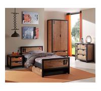Chambre Complète Enfant 6P ""Alex"" Marron & Noir