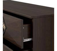 Chambre de bébé : Commode - 6 tiroirs - Poignées en rotin - 128 cm - Espace de rangement pratique