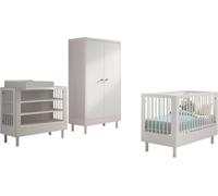 Chambre de bébé Forrest : lit bébé 60 x 120 cm, table à langer, armoire - hêtre blanc