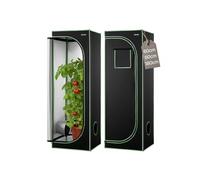 VEVOR Chambre de culture 60x60x180 cm - Tente d'intérieur Mylar 600D, fenêtre, plateau - Noir/Vert