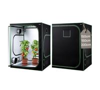 VEVOR Chambre de Culture, 150x150x200 cm, Tente de Culture Plantes d'Intérieur, avec Éclairage LED à Spectre Complet, Système de Ventilation, Mylar 600D Hautement Réfléchissant, pour Fleurs Légumes