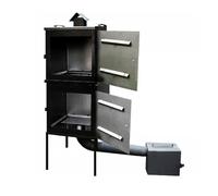 Chambre de fumage en acier Four de fumage Armoire de fumage à deux chambres Jardin 50x50x120cm 7545