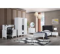 Chambre d'enfant Lit blanc Chambre d'adolescent Lit moderne en bois Lit d'enfant Nouveau