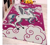 Chambre d'enfant Tapis Pour Enfant La Petite Licorne En Rose Crème Turquoise [80x150 cm]