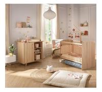 Sauthon Chambre bébé duo Sam Golden Oak – Lit 120 x 60 cm et table à langer