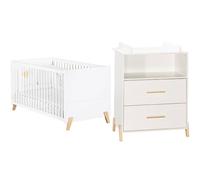 Chambre duo lit 140*70 cm + commode Joy naturel