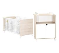 Chambre duo lit 140*70 cm + commode Scandi naturel