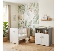 Chambre Duo Lit Et Commode À Langer En Bois - Leaf Blanc TU