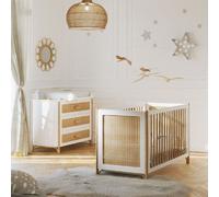 Chambre Duo Océania Neige Lit 60x120 cm + Commode