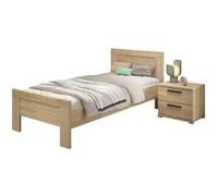 Chambre Enfant Lit 90x200cm + Chevet Aspect Chêne clair - MARCO - ALTOBUY Marron G