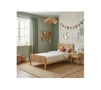 Chambre lit cannage enfant et chevet bois naturel ANNA 90x200 - ANNA