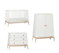 Chambre Luna Blanc : lit, commode, armoire