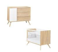 Chambre Seventies : lit, commode + plan à langer