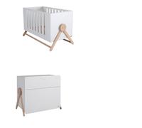 Chambre Swing Blanc : lit, commode et armoire en option