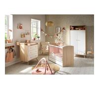 Chambre trio lit bébé 60x120 cm + commode 3 tiroirs + armoire Access bois blanc