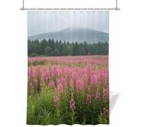 Champ de Fleurs Roses Rideau Douche 120 x 200 cm