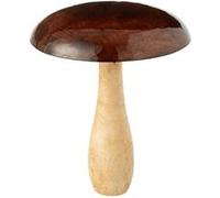 Champignon Déco en Bois Brillant 23cm Naturel
