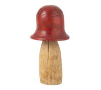 Champignon Déco en Bois Cloche 60cm Naturel & Rouge
