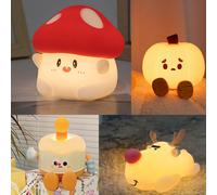 Champignon veilleuse LED Rechargeable USB lampe de Table bureau chambre décoration bébé pépinière enfants cadeau d'anniversaire Animal citrouille lanterne