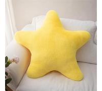 champracer Coussin en peluche pour enfant - Doux et moelleux - En forme d'étoile - Pour la maison et les garçons - Pour la maison, la chambre à coucher - 18 cm - Jaune