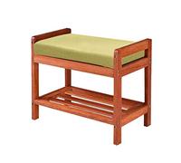 Chan nizer Banc à chaussures en bois massif Vert 60 x 34 x 46 cm Étagère à chaussures multifonction moderne pour la maison