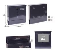 Chance E7005 Boîte Aux Lettres Individuelle En Acier Avec Porte-journaux, Taille M (format A4), Boîte Aux Lettres Avec Serrure Couverte, Porte-carte Et Porte-journaux, Gris Anthracite - Arregui