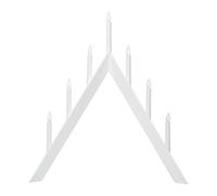 Chandelier artisanal ARROW en bois blanc 7xE10 ampoules fournies