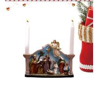 Chandelier de Noël - Candel Stand With Resin Nativity Ornament | Décorations de Noël catholiques adaptées cheminées, tables, châles et décorations de maison, accessoires intérieurs pour U