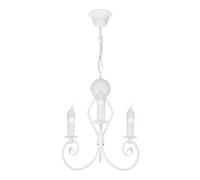 Chandelier De Salle À Manger Blanc Métal E14 B:36 Cm Suspension Classique