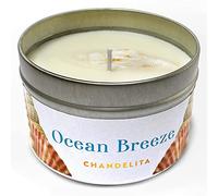 Chandelita Bougie Parfumées Brise de Mer avec Coquillages & Cire de Soja Naturelle pour Relaxation, Méditation & Bien-être du Corps & de l’Esprit - Bougie Parfumée Artisanale - Bougies Parfumée Déco