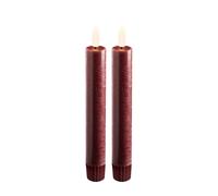 Chandelle LED en cire véritable DecoTrend rouge, 15 cm