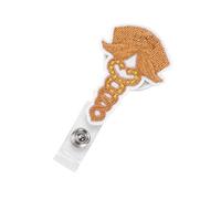 Changor Clips de Badges Colorés et Brillants pour Porte-badges D'identification, Design de Dessin animé Mignon, Parfaits pour les Infirmières et les Médecins, 5 Pièces (Brun)