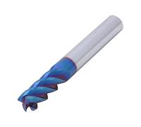 Changor Fraise pour CNC, Diamètre de Lame 10 Mm (10 * 25 * 10D*75L) | Extrémité plate, Acier au tungstène, Nano-revêtement bleu, Adapté à l\'usinage de finition, Haute résistance à l\'usure