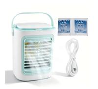 Changor Refroidisseur Dair Portable,Ventilateur de Refroidissement Efficace | Ventilateur de climatisation portable, Silencieux, Lumières Colorées de Bureau USB pour Chambre à Coucher et Bureau, ABS