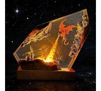 CHANGPHG Epoxy Fire Dragon Resin Lamp - Multi-Color LED Night Light for Home Decor(5.52 * 5.31in)