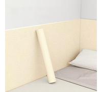 CHANGPHG Rouleau de papier peint autocollant 3D en lin beige, protection murale épaisse, réduction du bruit, isolation thermique(Beige,W 50xL500xH0.9cm)