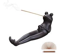 ChangWanna Porte Encens Grenouille - Brûleur encens en céramique, encensoir, Support d'encens avec 45 agarwood bâtonnets d'encens,pour aromathérapie/Yoga/Zen/méditation/Salon/Domicile