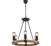 Chanvre Corde Suspension Lustre FILAMENT Suspension de plafond Lampe en kit, ampoules LED incluses